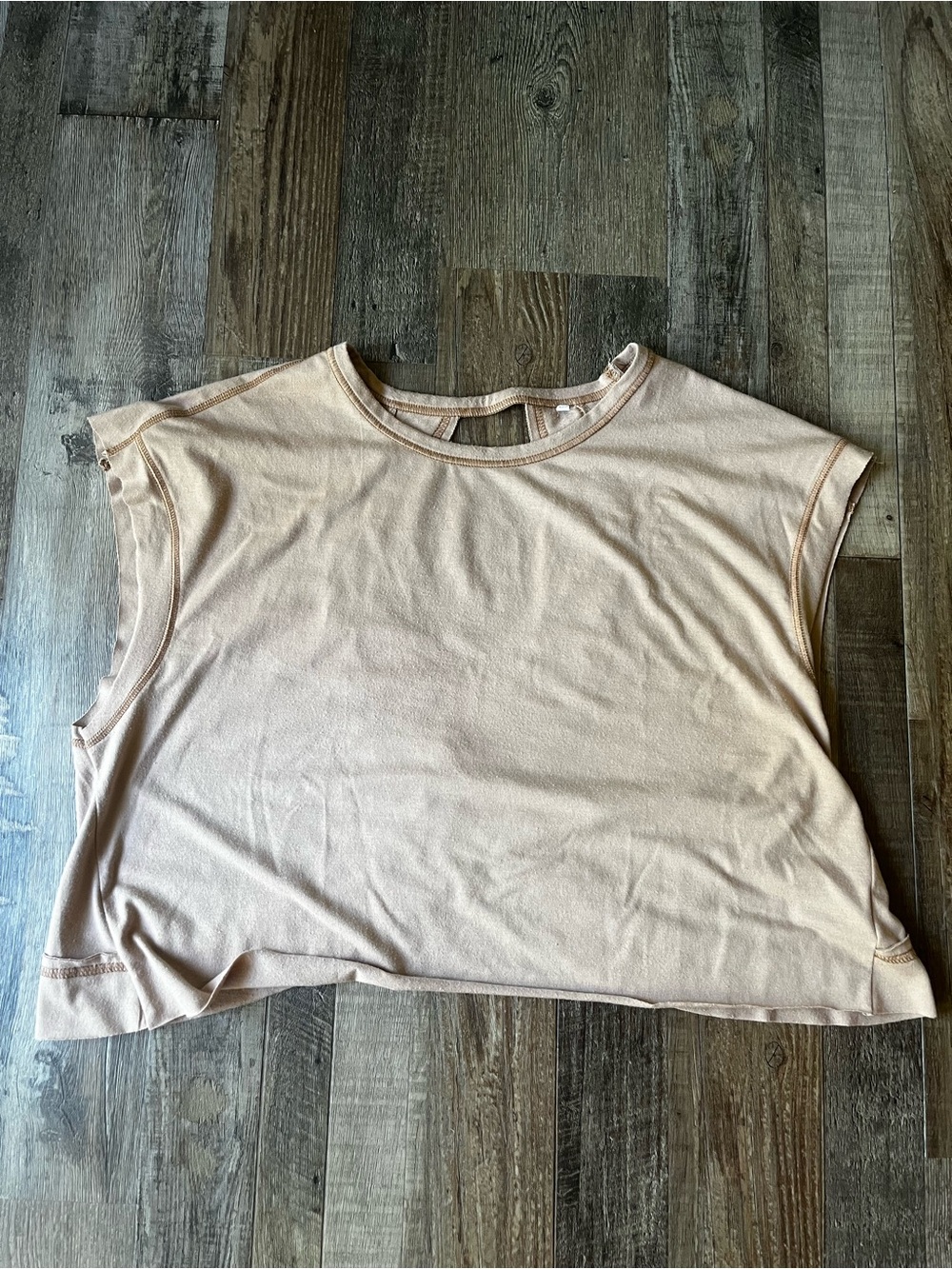 Relaxed Draped Crop Top in Sand - Picture 3 of 4